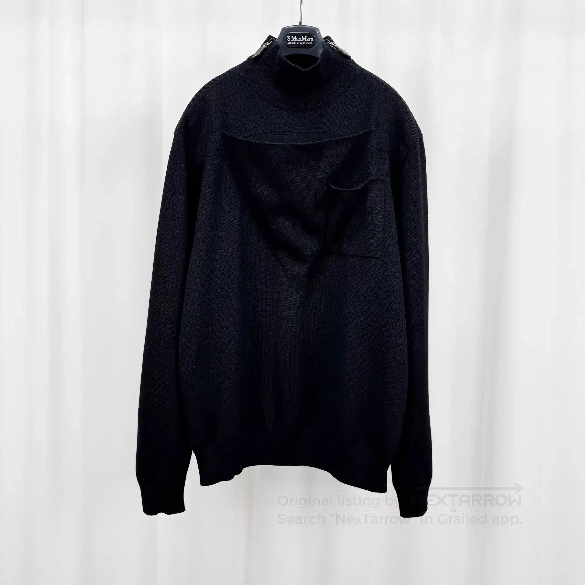 Burberry Black Turtleneck Sweater with Chest Pocket. Size US L / EU 52-54 / 3 - 1 Thumbnail