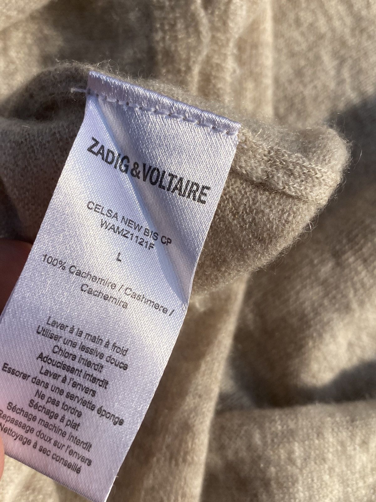 Zadig & Voltaire Zadig & Voltaire Celsa New Bis Cp Cashmere sweatshirt Size L / US 10 / IT 46 - 12 Thumbnail
