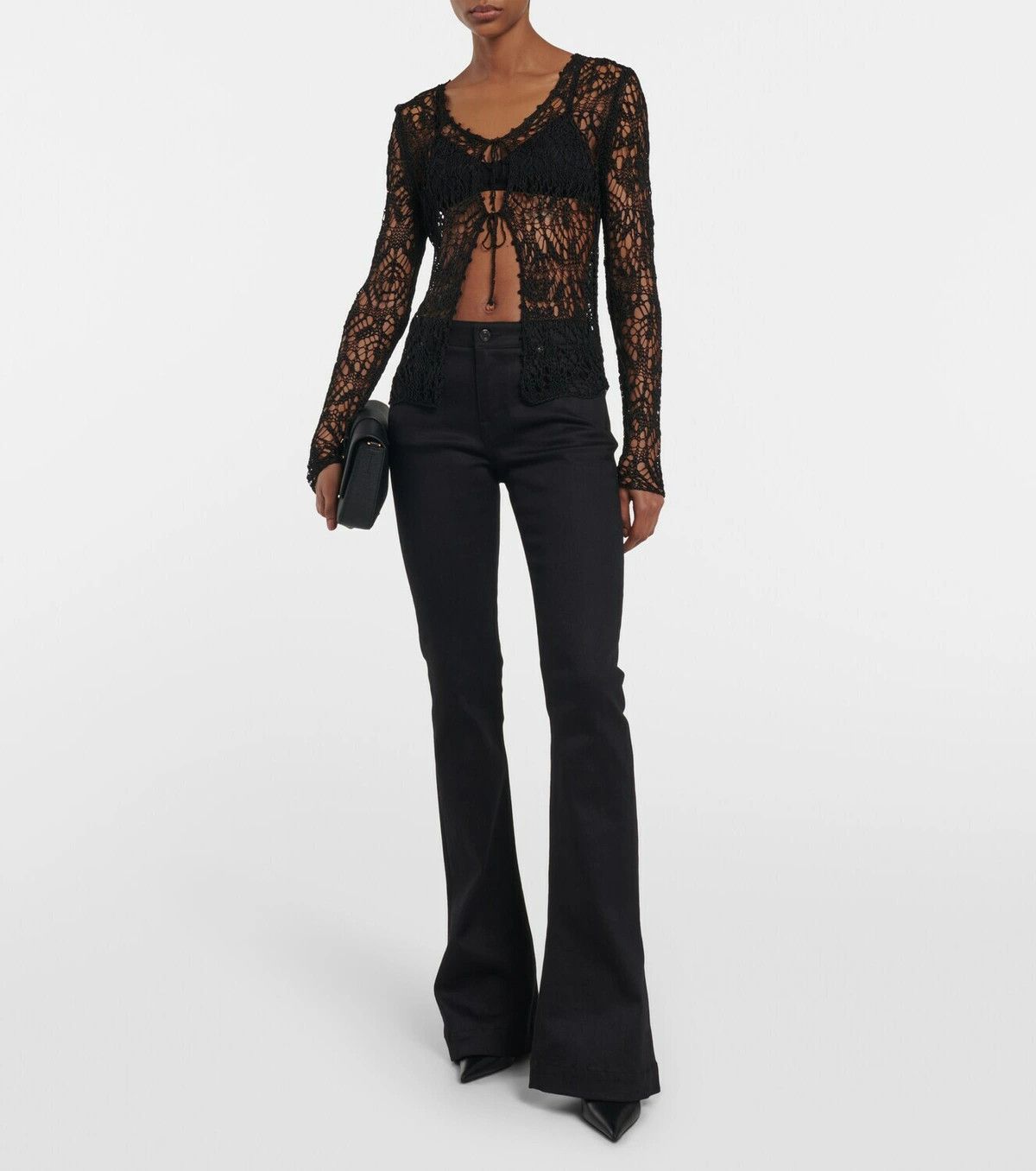 Tom Ford o1w1db10225 CAK337 Lace Cardigan in Black Size XS / US 0-2 / IT 36-38 - 2 Thumbnail