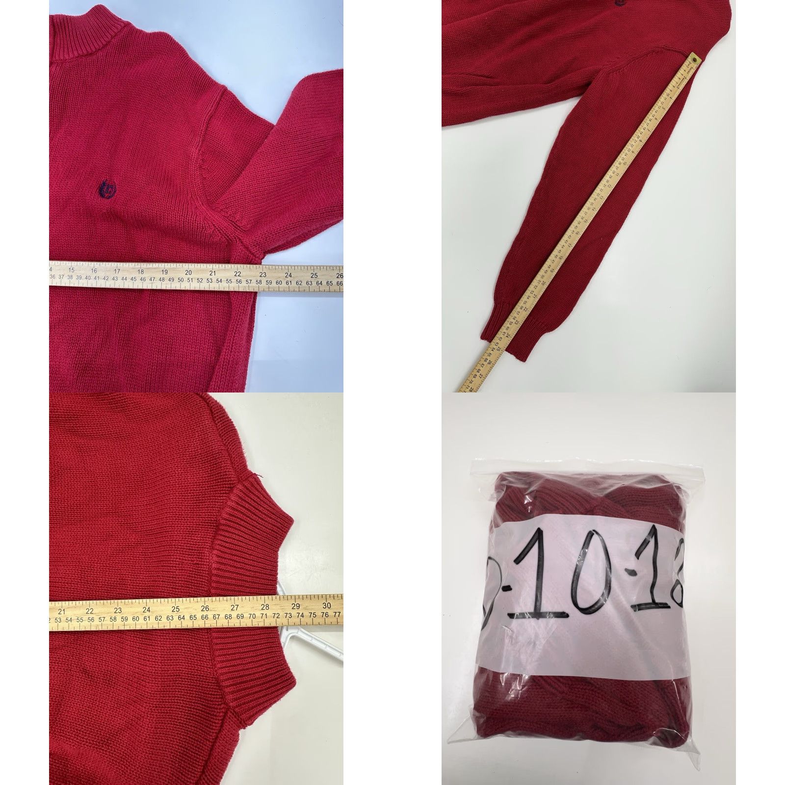 Chaps Chaps Mens Sweater Red Knit Quarter Zip Long Sleeve XL Size US XL / EU 56 / 4 - 8 Thumbnail