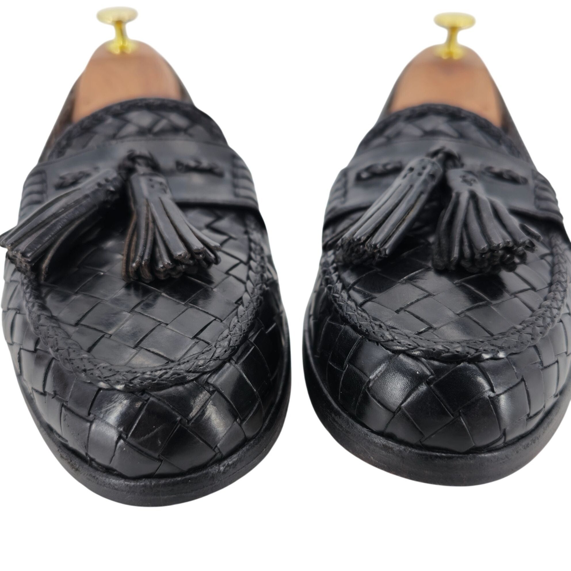 Bragano × Cole Haan Vintage Bragano Cole Haan Italy Black Woven Leather Tassel Size US 8 / EU 41 - 8 Thumbnail