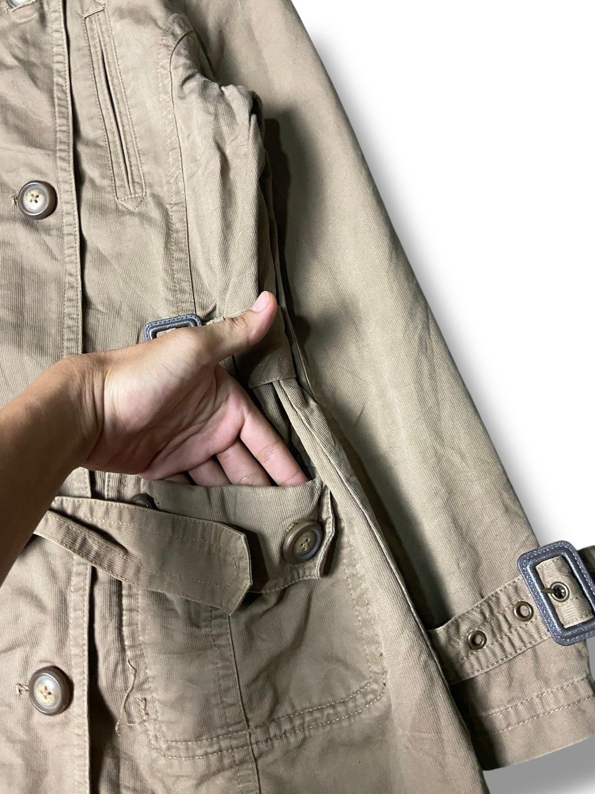 Japanese Brand Vintage Honeysuckle Rose Belted Trench Coat (166) Size L / US 10 / IT 46 - 5 Thumbnail