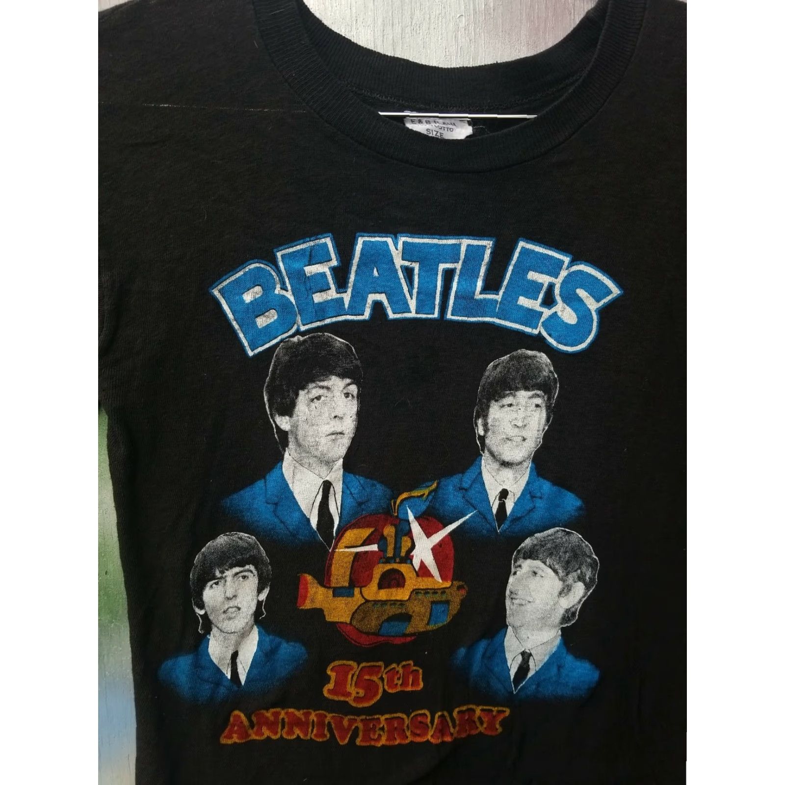 Vintage VINTAGE The Beatles Rock Concert 1970s 15th Anniversary Shirt Small Unisex S Black Graphic Tee Size US S / EU 44-46 / 1 - 2 Thumbnail