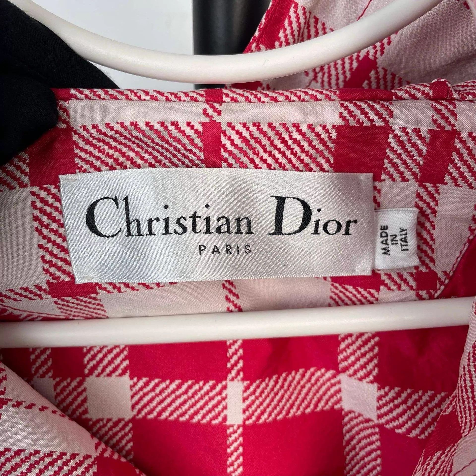 Dior Dior Red Gingham Logo Hooded Jacket XS Size XS / US 0-2 / IT 36-38 - 4 Thumbnail