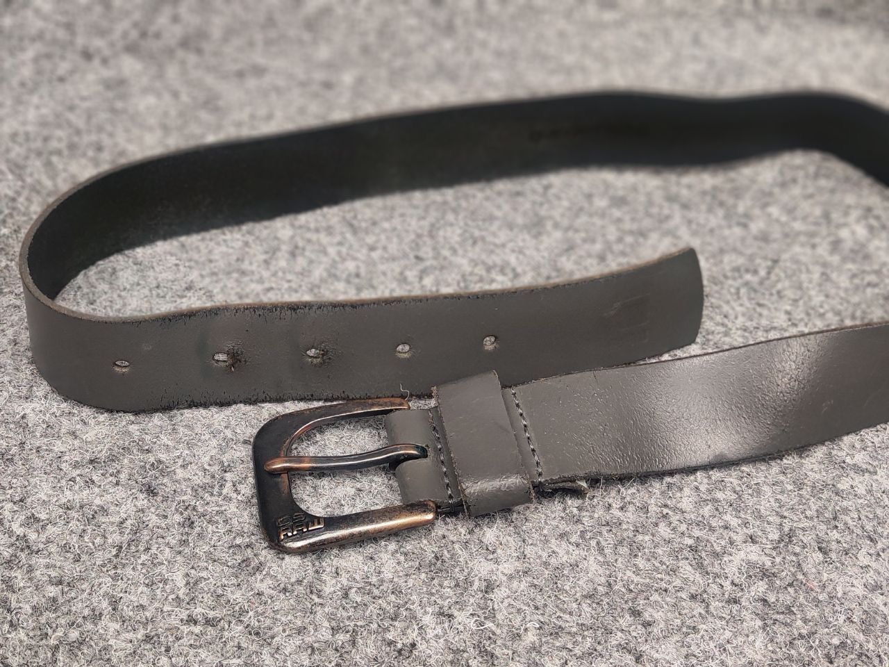 G-Star G Star raw Gray Leather Mini Logo Vintage Style Belt Y2K Size ONE SIZE - 7 Thumbnail