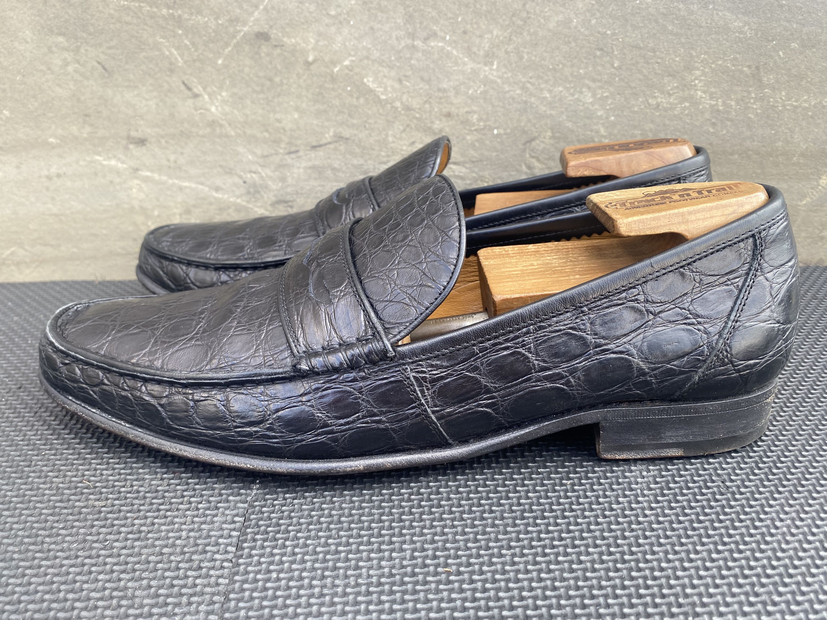 Testoni a.testoni Black Exotic leather penny loafer Crocodile Size US 9.5 / EU 42-43 - 5 Thumbnail