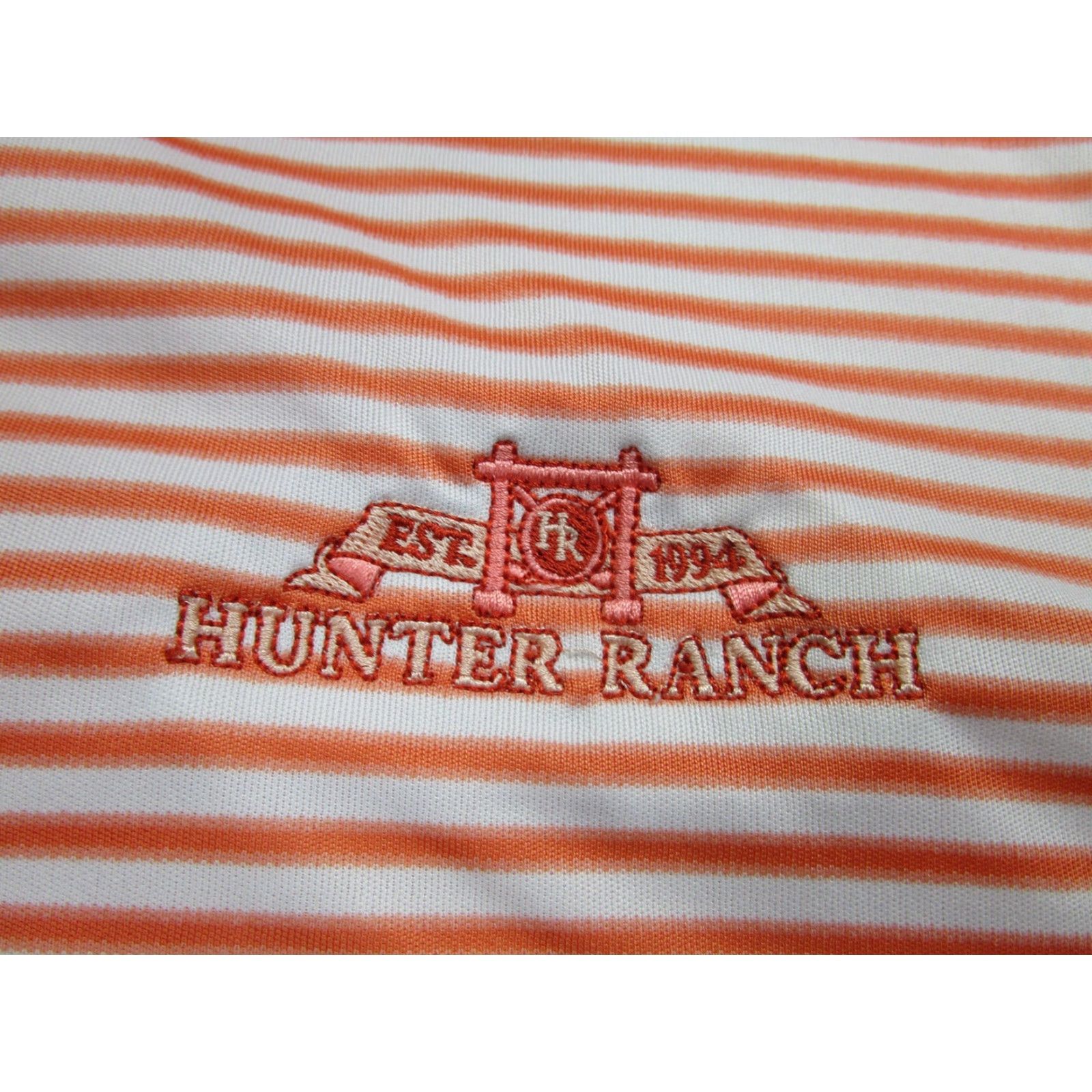 Vintage Bermuda Sands Polo Shirt Mens XL Orange White Striped Golf Wicking Hunter Ranch Size US XL / EU 56 / 4 - 4 Thumbnail