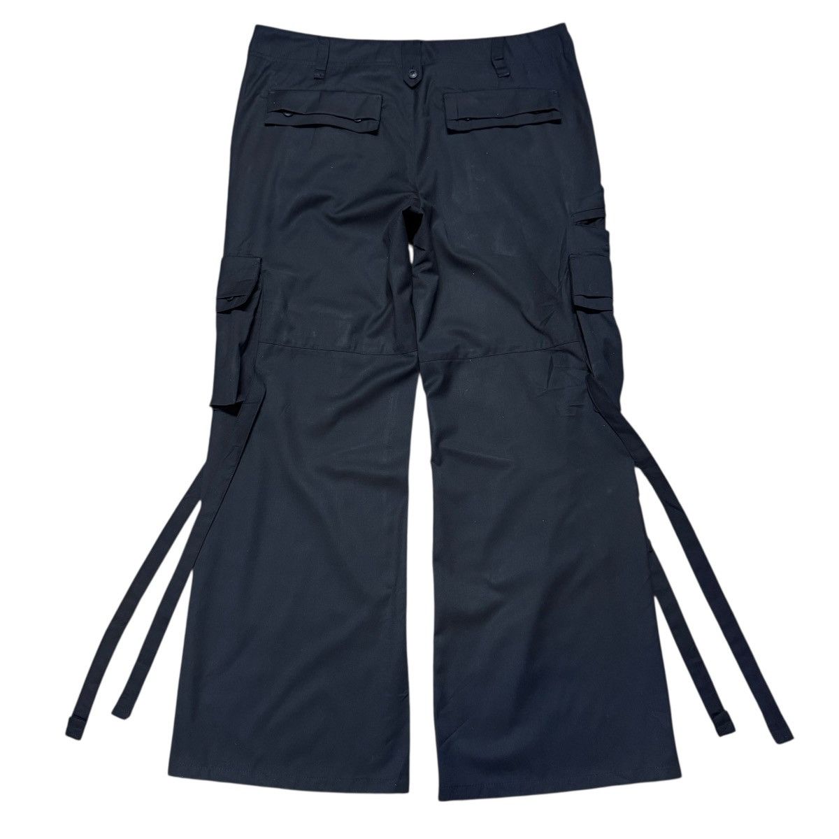 Tornado Mart Tornado Mart Rayon Black Utility Wide leg Cargo Pants Size US 34 / EU 50 - 3 Thumbnail