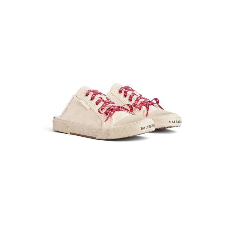 Balenciaga o1s1rm0725 Paris Mules in Light Beige Size US 6 / IT 36 - 2 Thumbnail