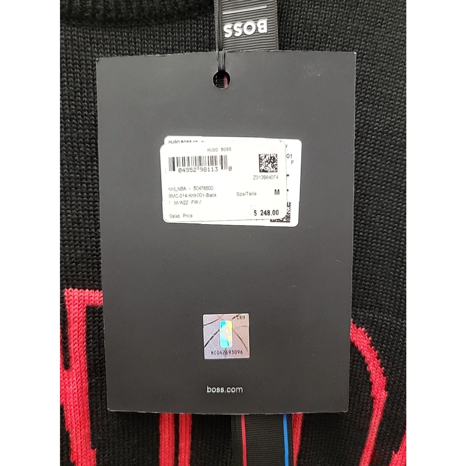Hugo Boss NWT Hugo Boss x NBA Jumper Mens M Black Knit Wool Blend Logo Crew Neck Regular Pullover Seasonal All Seasons Size US M / EU 48-50 / 2 - 6 Thumbnail