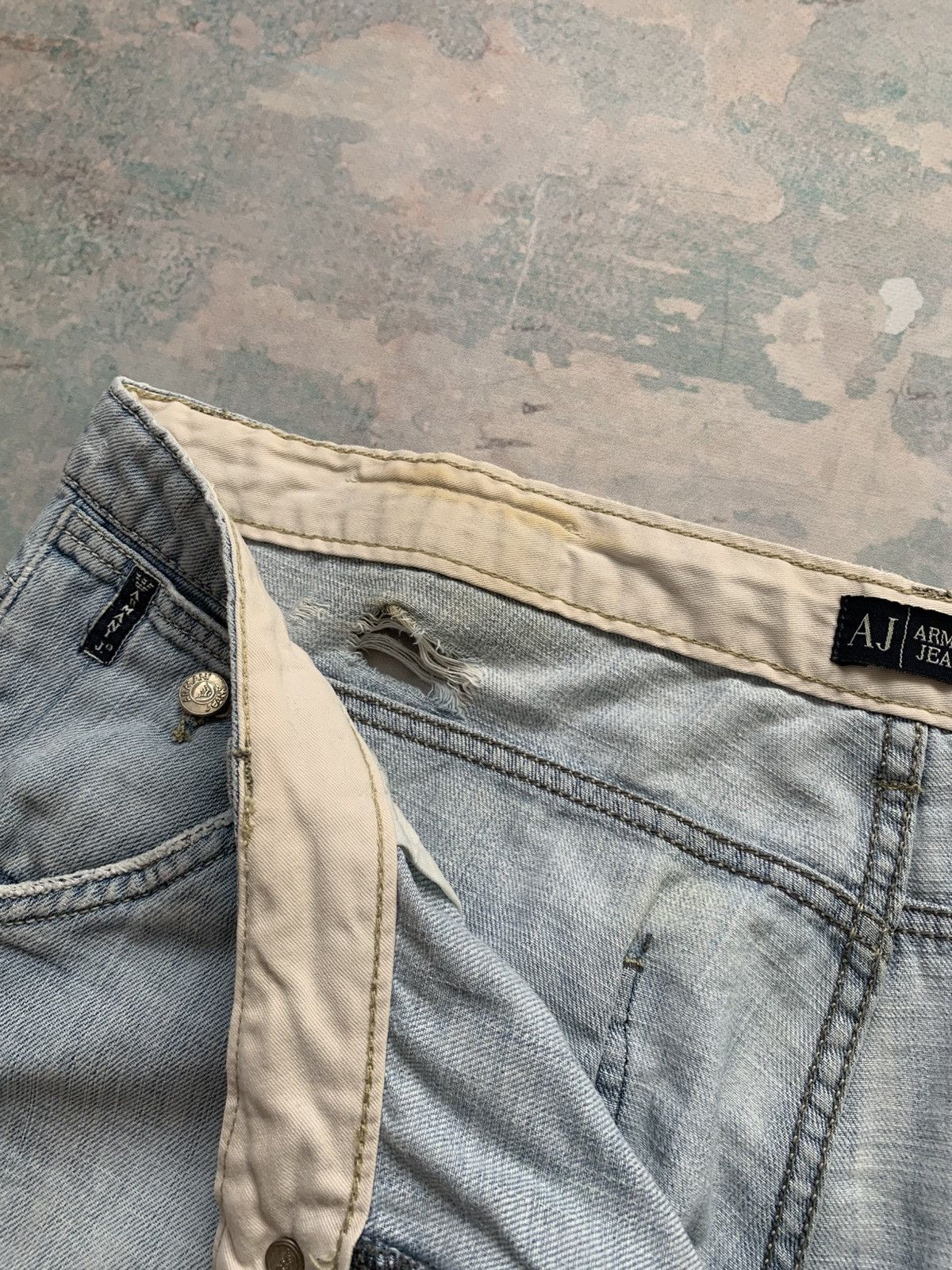 Armani Armani Y2K Distressed Denim Shorts Hype 2000s Destroyed Rare Size US 36 / EU 52 - 17 Thumbnail