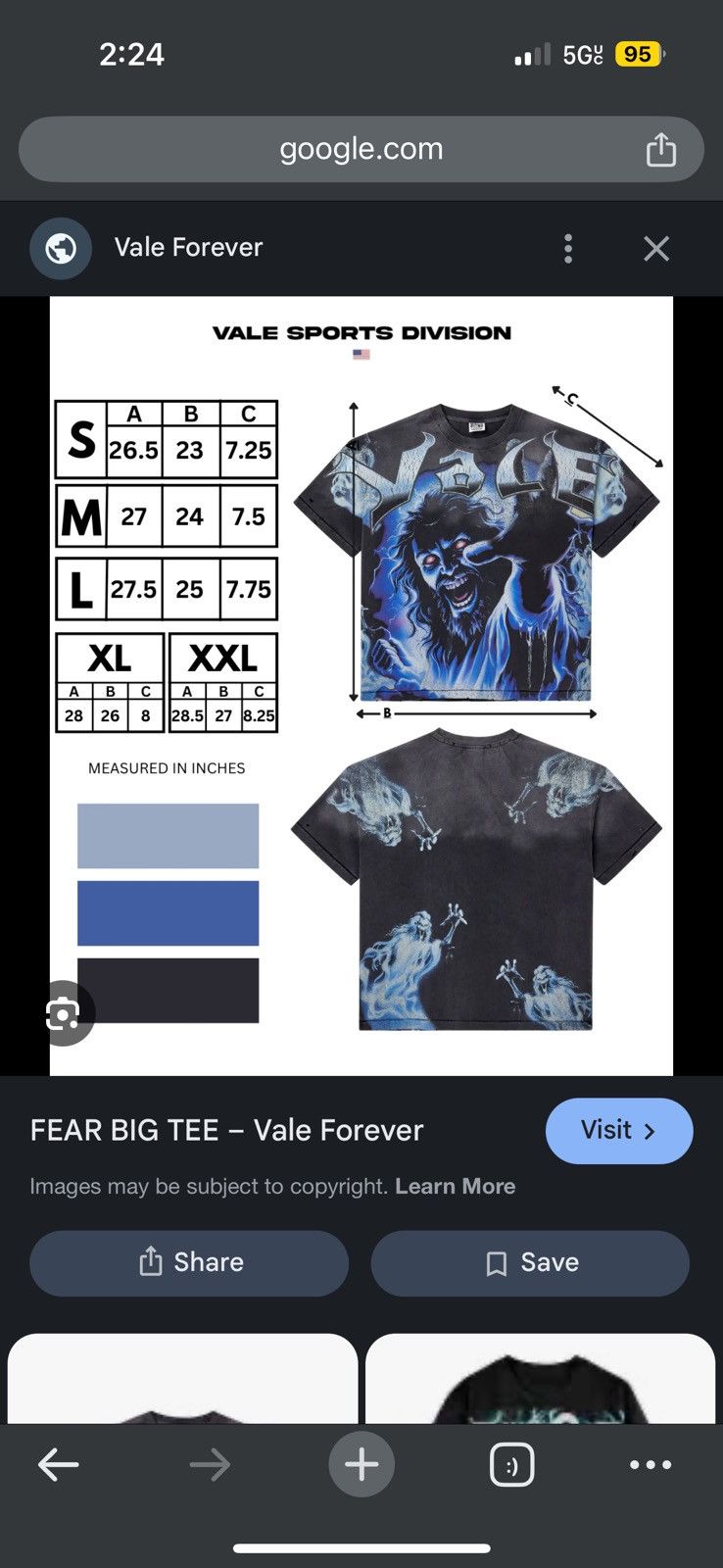Other Vale Forever “Fear” Tee Size US L / EU 52-54 / 3 - 2 Thumbnail