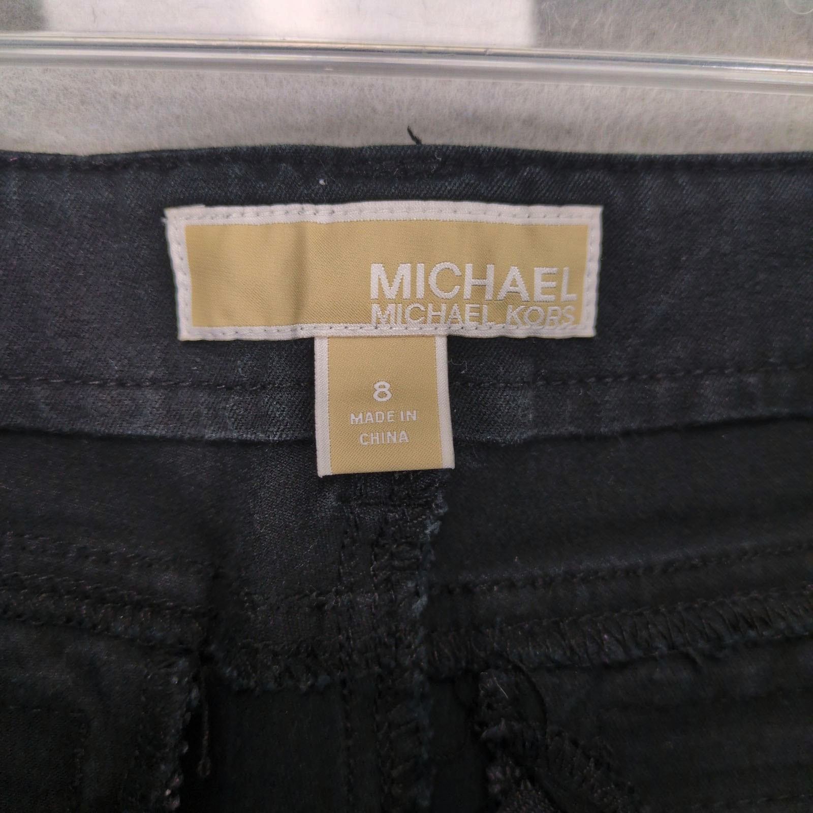 Michael Kors Michael Kors Women's 8 Gold Zippers Black Stretch Crop Jeans Size 30" / US 8 / IT 44 - 6 Thumbnail