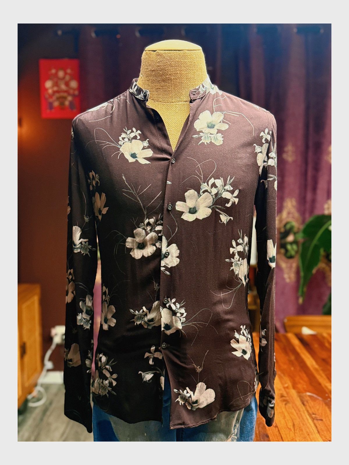 Reiss REISS Slim Fit Floral Shirt – Size M Size US M / EU 48-50 / 2 - 1 Thumbnail