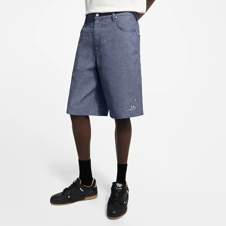 Louis Vuitton Embroidered Chambray Shorts Size US 31 - 2 Thumbnail