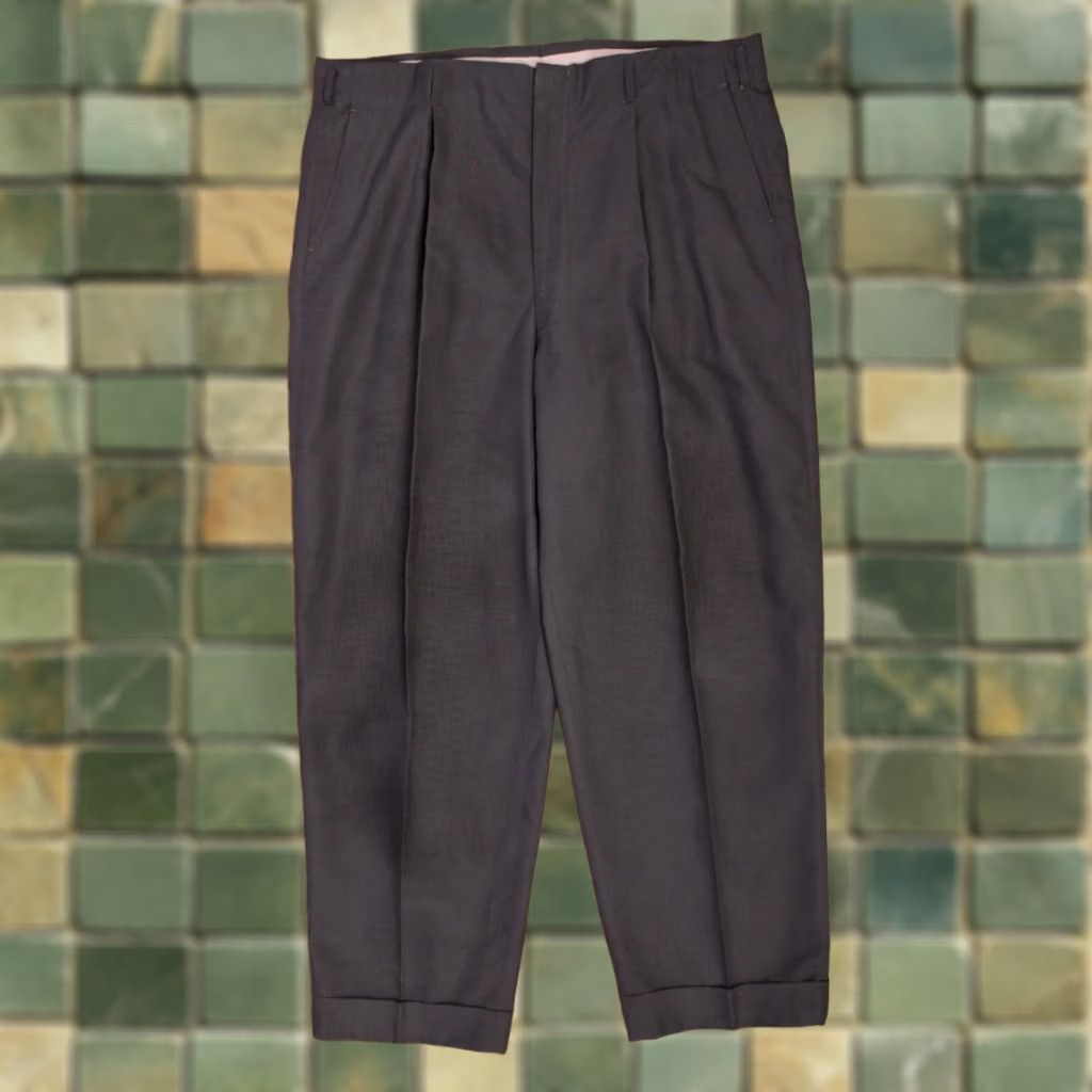 Vintage Nike Men's VTG 1950s Grey Tapered Drop Loop Pants 40x29 50s Trousers Mens Regular 40 Gray Peg/Tapered 1950s Size US 40 / EU 56 - 1 Thumbnail