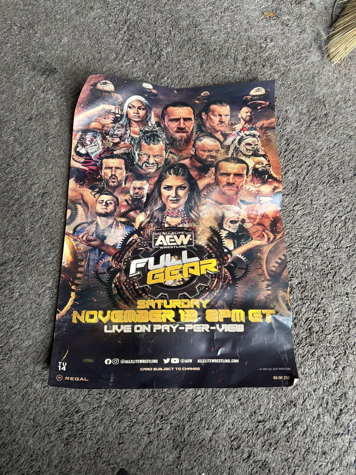 REGAL 2021 Regal All Elite Wrestling Full Gear Poster Size ONE SIZE - 1 Thumbnail