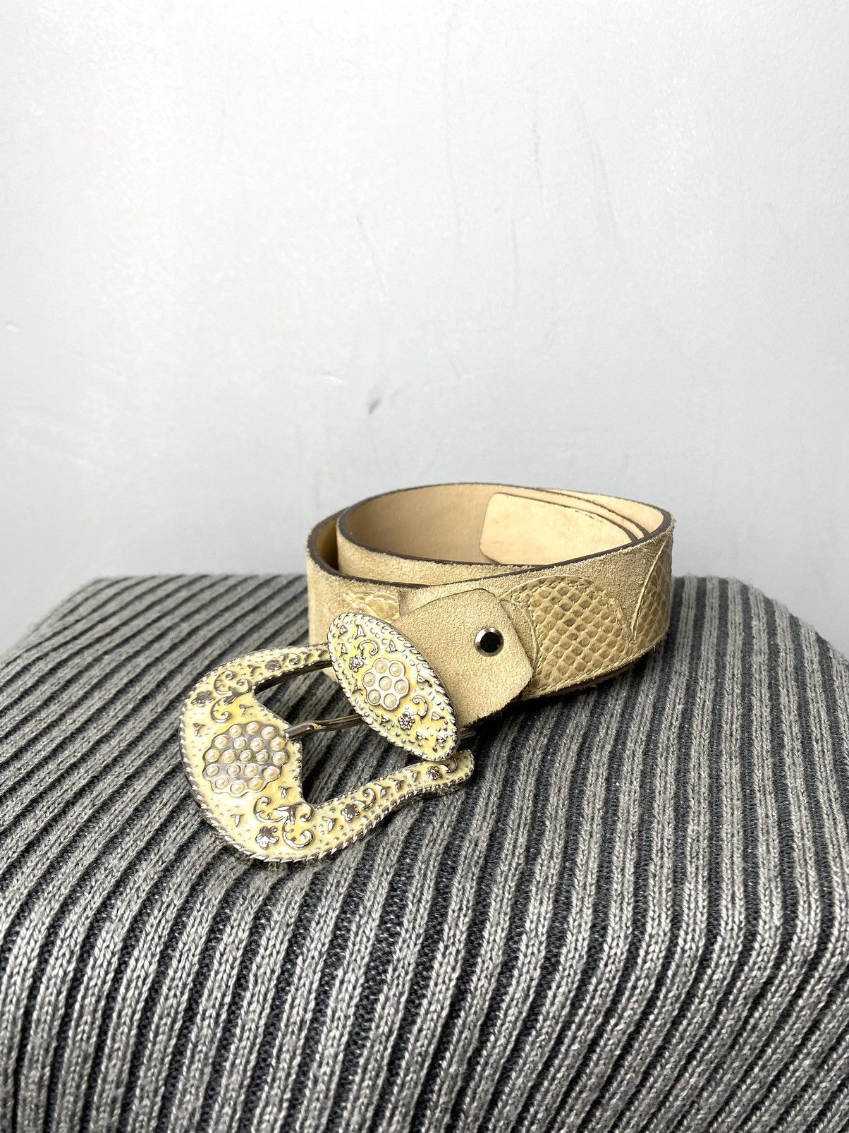 Cowboy Equipment Italy Made Vintage Cowboy Western Belt Snake Leather Size ONE SIZE - 3 Thumbnail