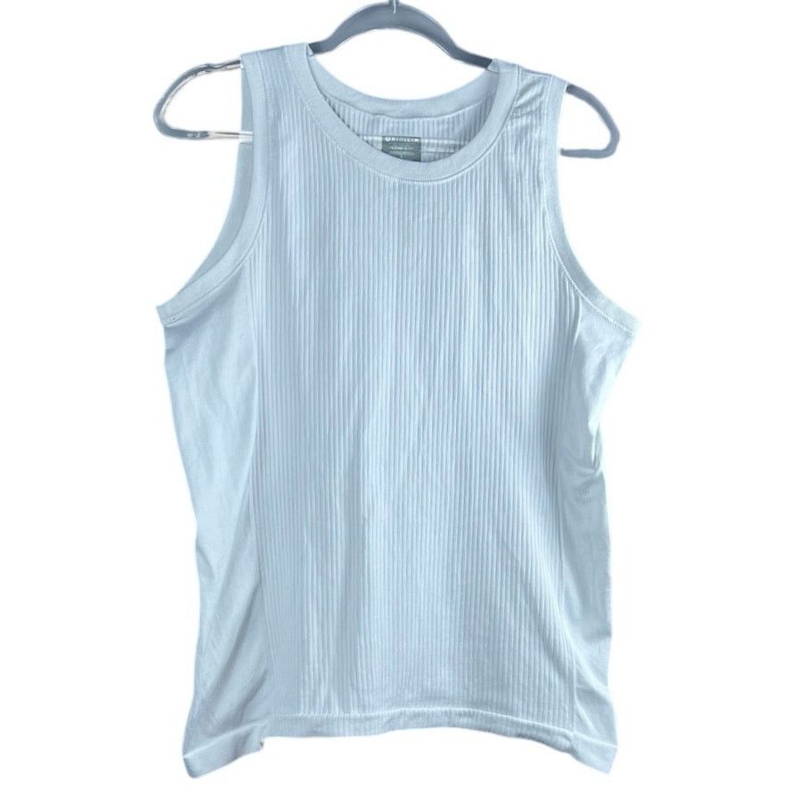 Athleta Athleta White Ribbed Active Tank Size L Workout Athleisure Size L / US 10 / IT 46 - 2 Thumbnail