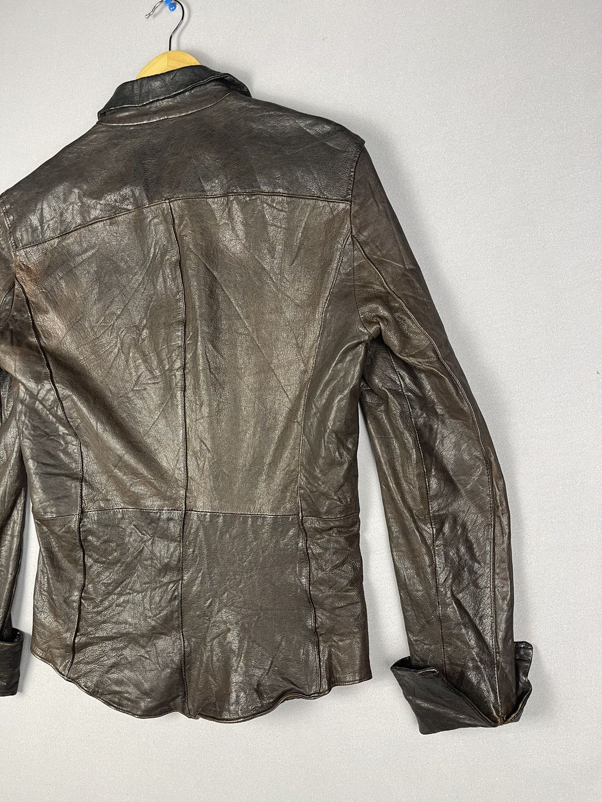 AKM AKM JAPAN Beauty Shine Brown Leather Jacket Size M / US 6-8 / IT 42-44 - 7 Thumbnail
