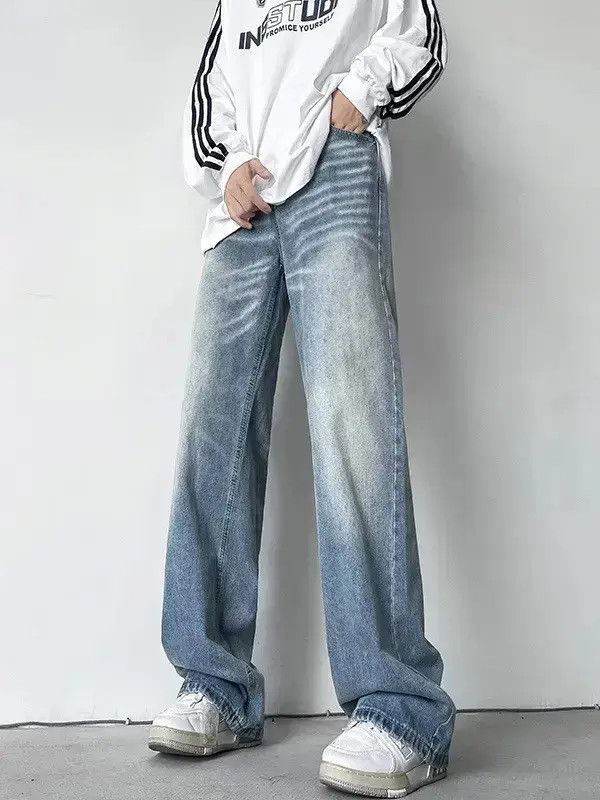 Japanese Brand Retro loose straight leg wide leg jeans Size US 32 / EU 48 - 4 Thumbnail