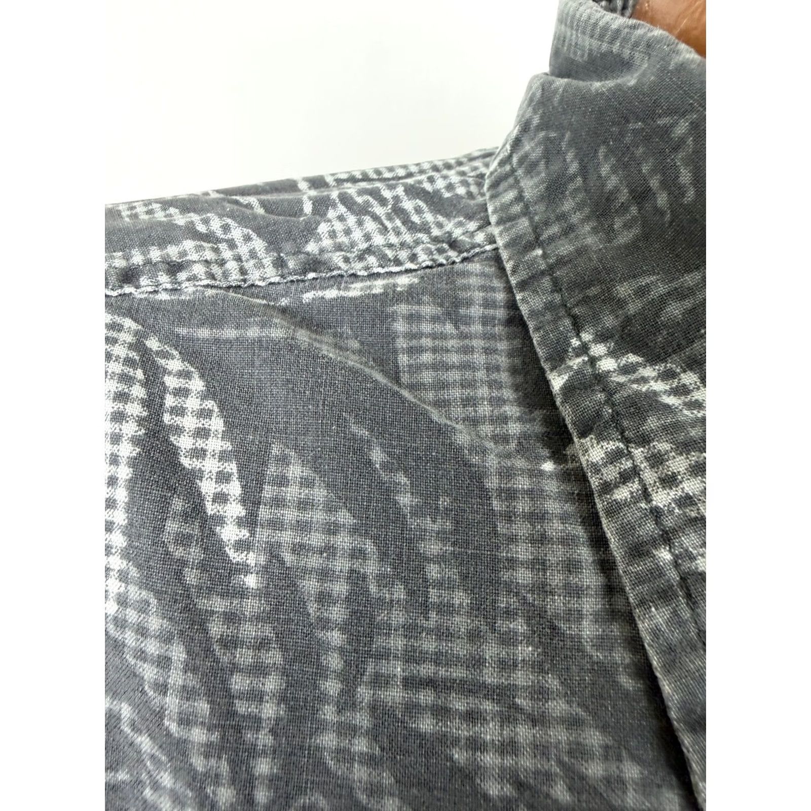 Faded Glory VINTAGE 90s Faded Glory Shirt Men L Hawaiian Palm Leaf Gray Cotton Short Sleeve Button-Up Size US L / EU 52-54 / 3 - 4 Thumbnail