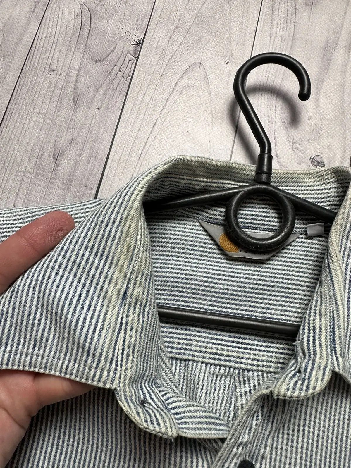 Carhartt Vintage Carhartt Wip denim shirt logo striped size S/M Size US S / EU 44-46 / 1 - 9 Thumbnail