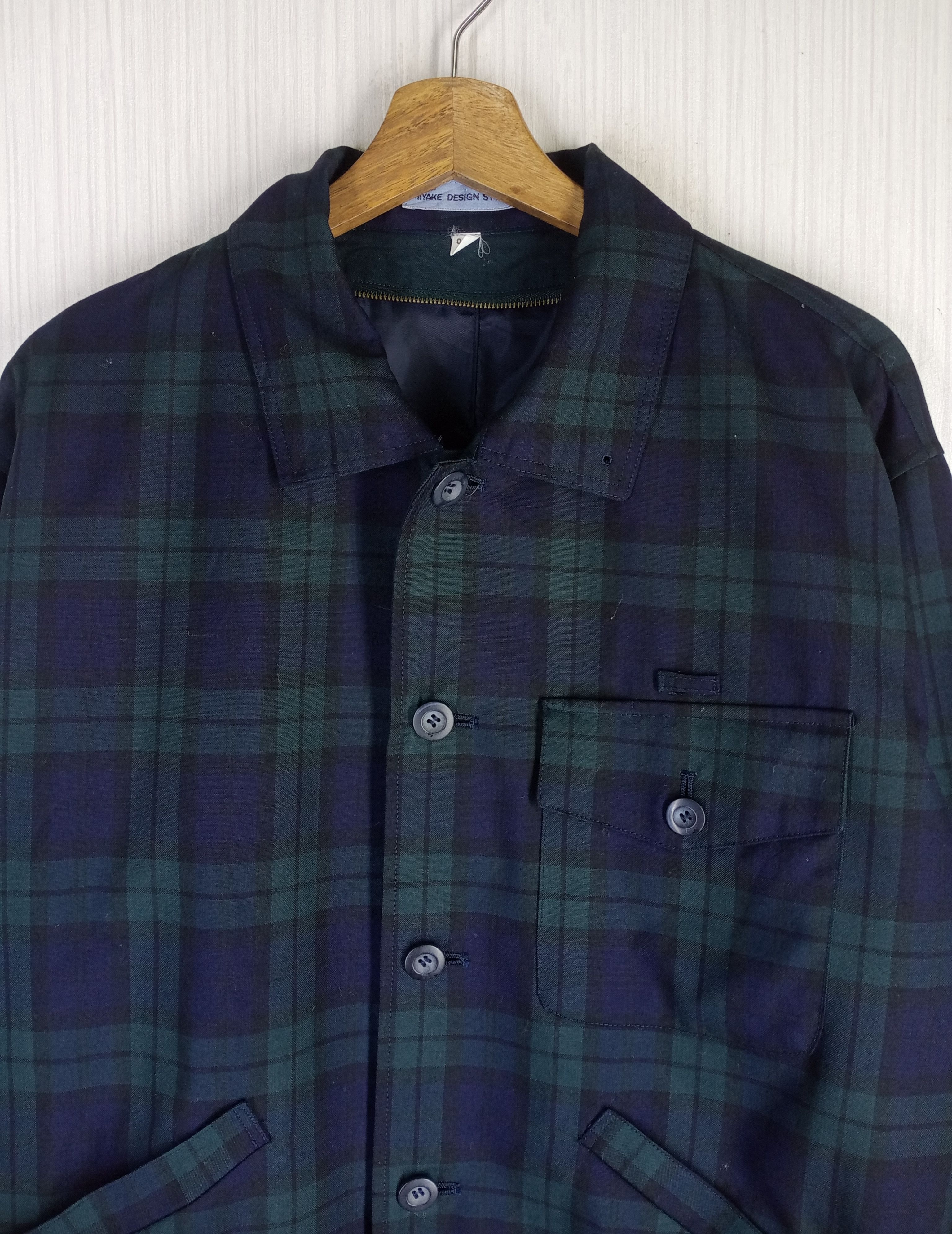 Issey Miyake RARE VINTAGE 90S ISSEY MIYAKE DESIGN STUDIO CHECKERED JACKET Size US M / EU 48-50 / 2 - 3 Thumbnail