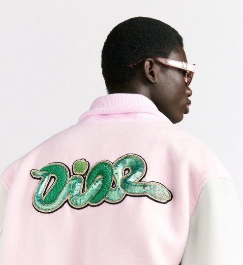 Dior × Kaws o1w1db11025 513L438 Varsity Jacket in Pink/Beige Size US S / EU 44-46 / 1 - 5 Thumbnail