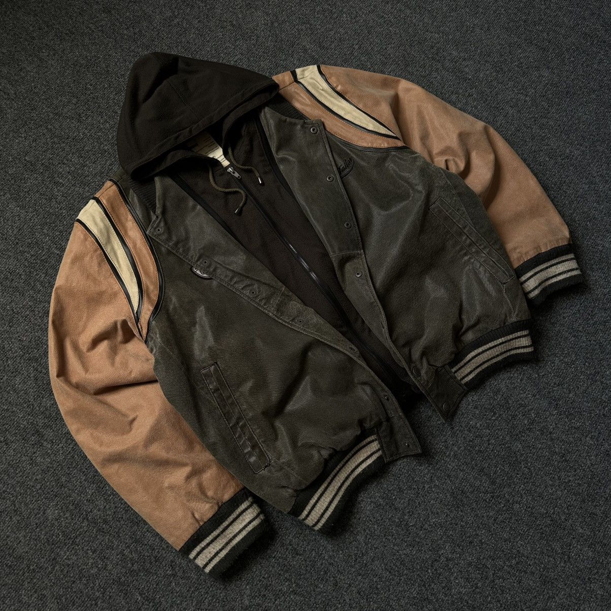 20471120 VTG Mans Leather Jacket With Hood Tom Tailor Size XL Hype Size US XL / EU 56 / 4 - 4 Thumbnail