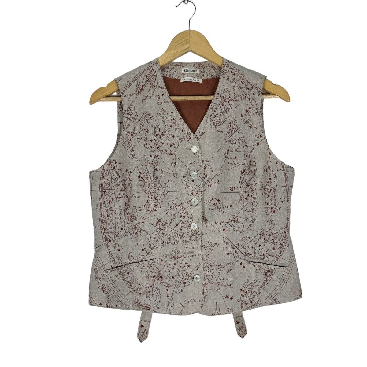 Hermes ☀️HERMES POP ART OVER PRINT BUTTON VEST Size S / US 4 / IT 40 - 1 Thumbnail