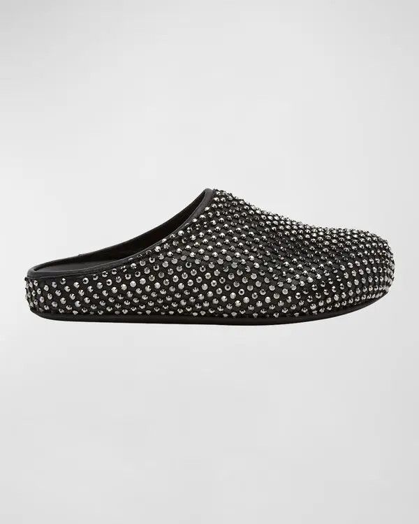 Marni o1w1db11125 Fussbett Crystal Leather Mules in Black Size US 6 / IT 36 - 1 Thumbnail