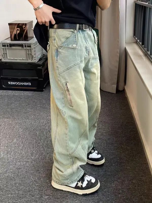 Japanese Brand VIBE Street yellow clay wash baggy jeans Size US 30 / EU 46 - 4 Thumbnail