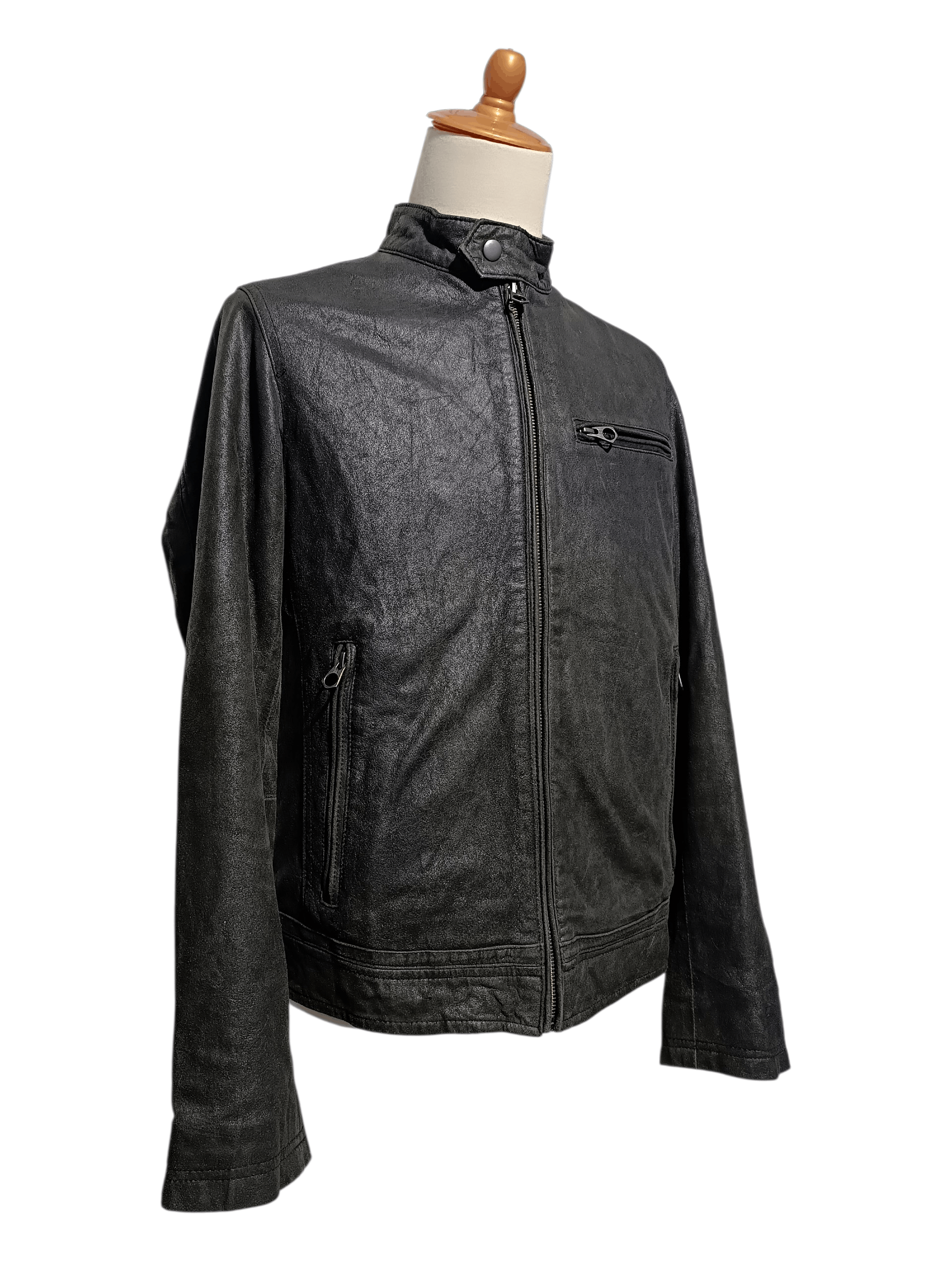Japanese Brand Vintage Distressed Black Leather Jacket Biker Style Size US L / EU 52-54 / 3 - 4 Thumbnail