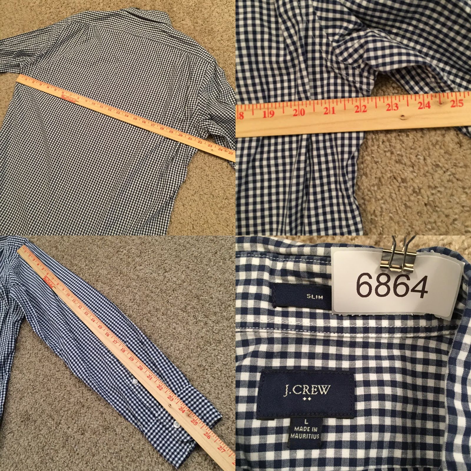 J.Crew J.Crew Shirt Mens Large Slim Blue Plaid Long Sleeve Button Down Size US L / EU 52-54 / 3 - 8 Thumbnail