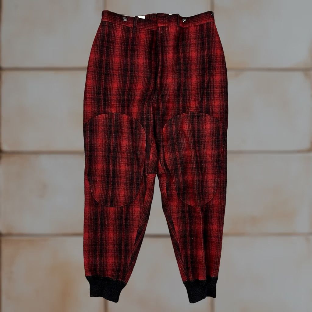 Vintage VINTAGE Woolrich Hunting Pants Red Black Buffalo Plaid Wool Size 42 Mens Size US 42 / EU 58 - 1 Thumbnail