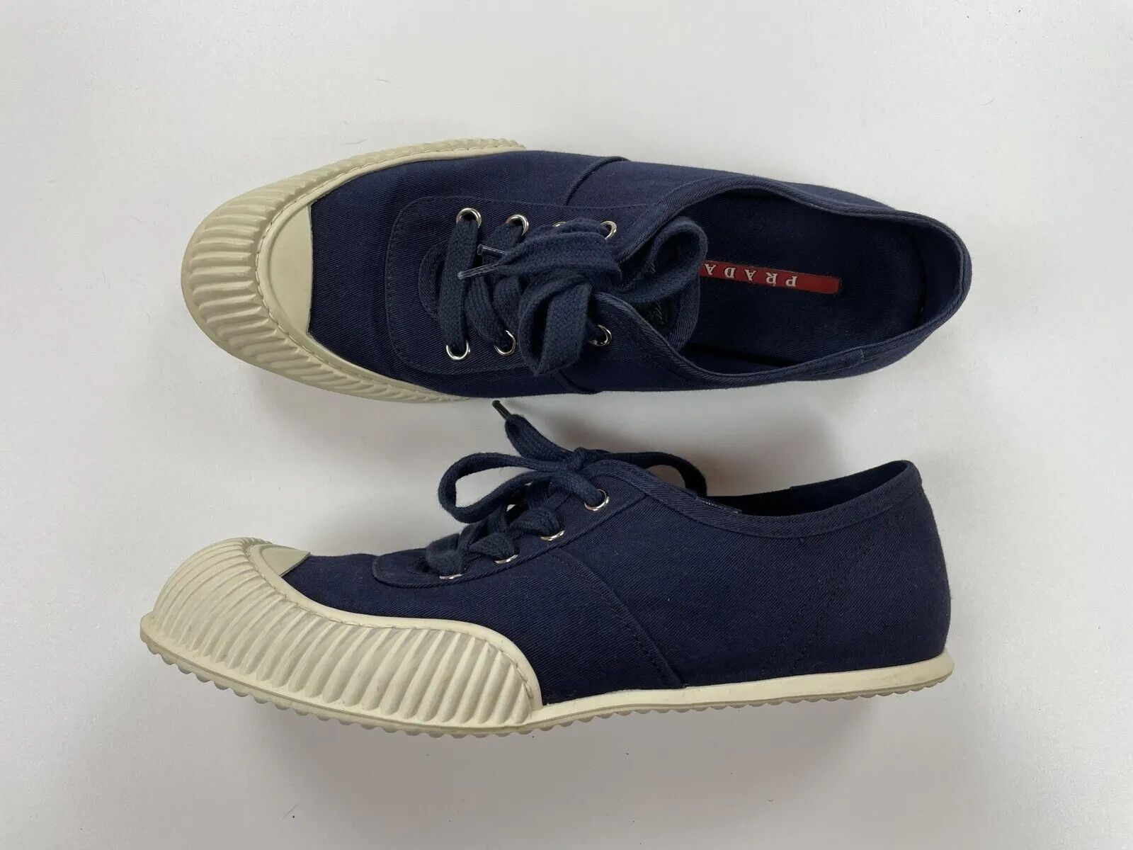 Prada Women Canvas Sneaker Rubber Sole 2014