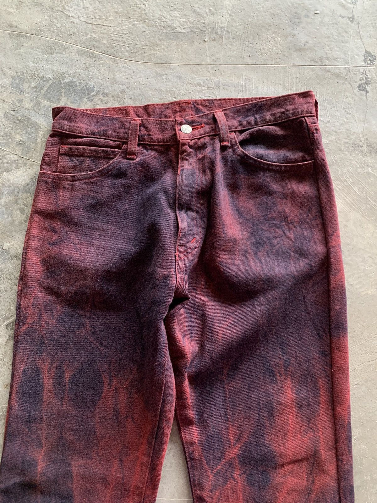 If Six Was Nine flare smoky red black bobson jeans japanese Size US 30 / EU 46 - 2 Thumbnail