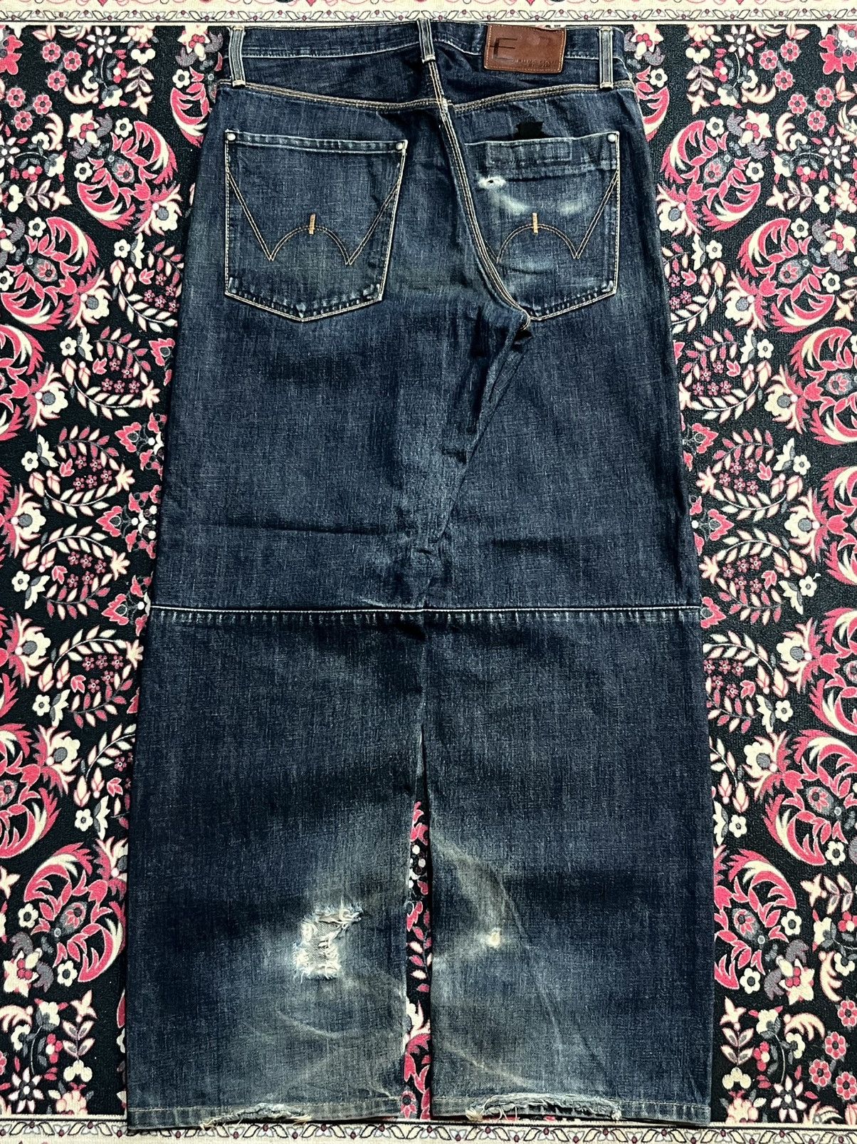 Edwin Vintage Edwin E Function Dark Blue Washed Distressed Jeans Size US 29 - 2 Thumbnail
