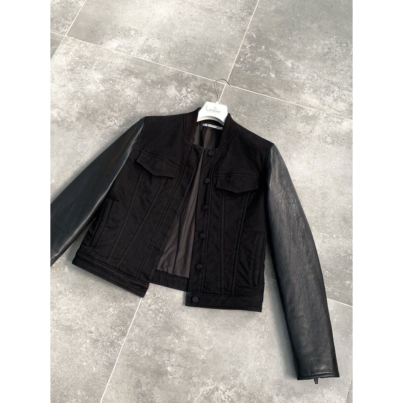 Designer × Japanese Brand × T by Alexander Wang Women ALEXANDER WANG LEATHER Insulated Bomber Jacket L UK 14 Size L / US 10 / IT 46 - 2 Thumbnail
