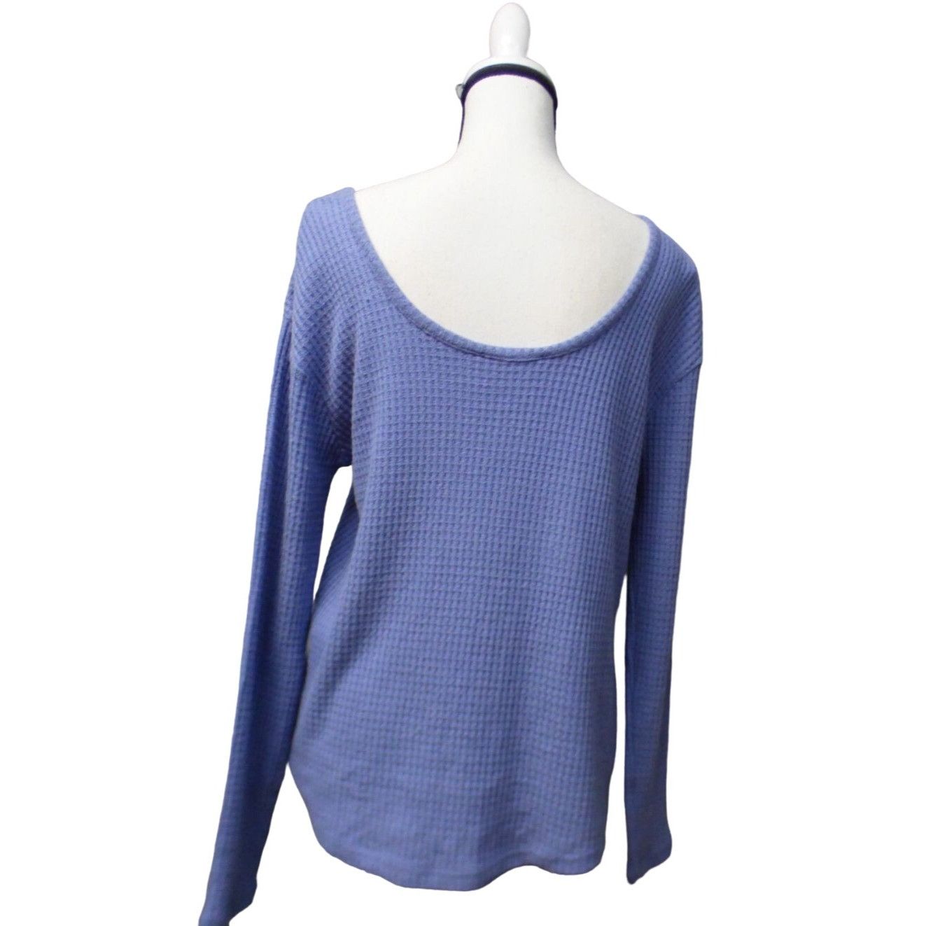 Other Abound Women’s V-neck Thermal Long Sleeve Tee, Blue, M Size M / US 6-8 / IT 42-44 - 2 Thumbnail