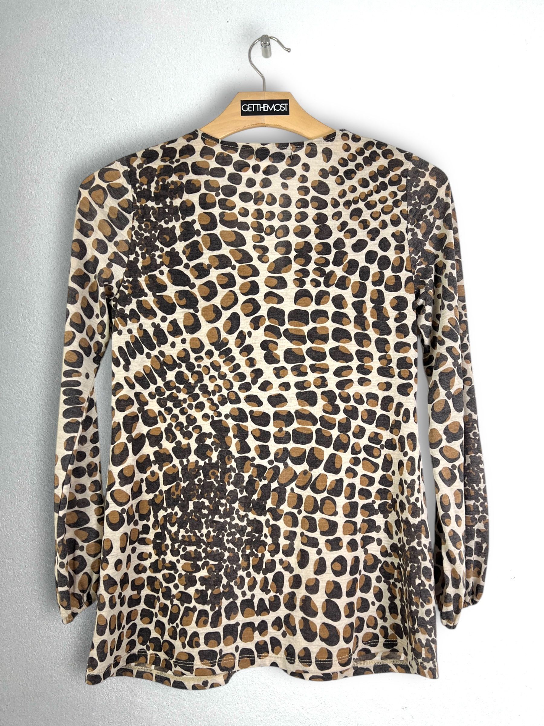 Japanese Brand Evex Y2K V-Neck Animal Printed L/S Blouse (40) GTMP347 Size M / US 6-8 / IT 42-44 - 7 Thumbnail