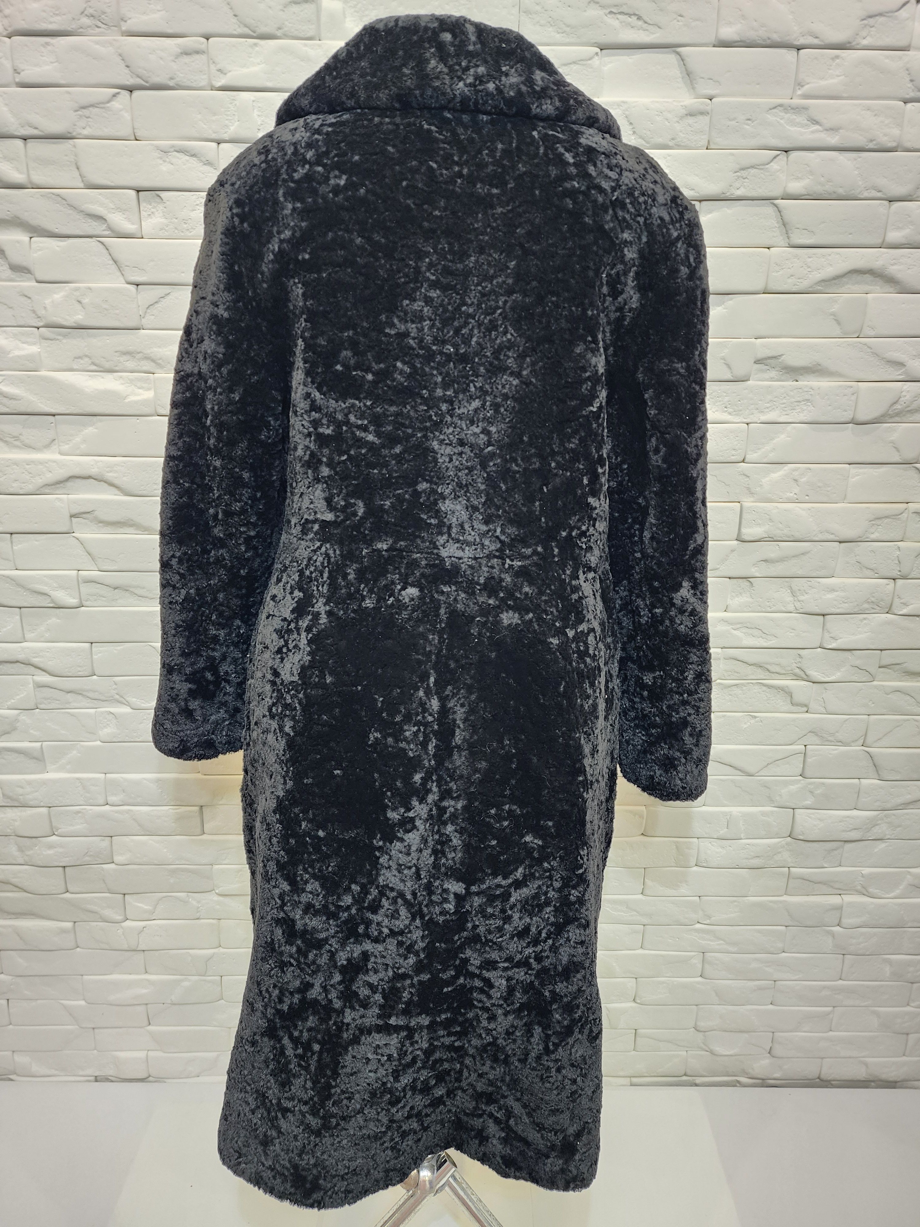 Other Black warm women's sheepskin coat. Size L / US 10 / IT 46 - 4 Thumbnail