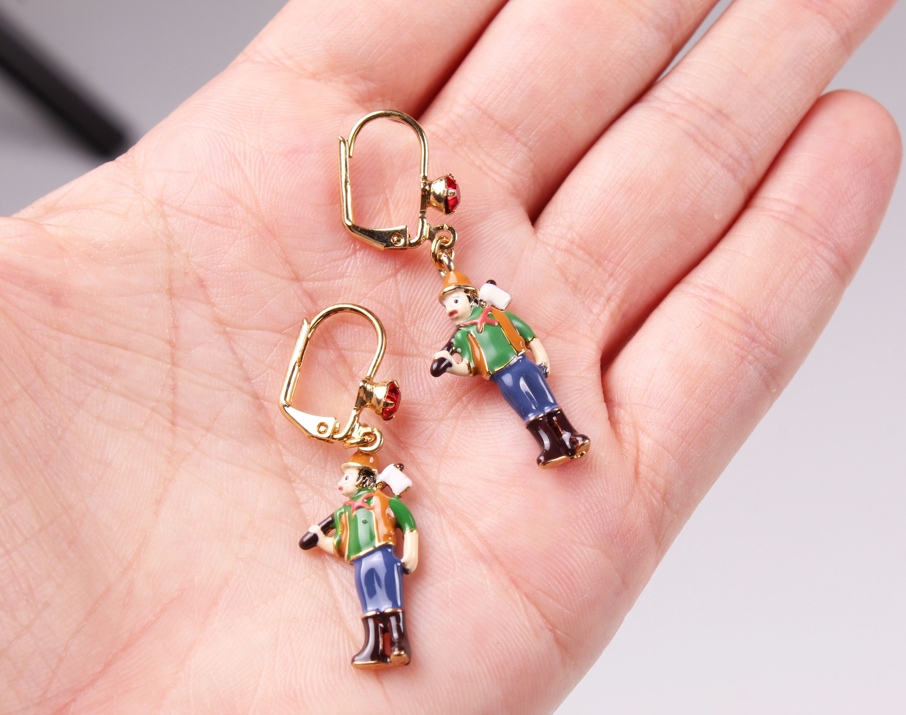 Other Les Nereides Paris N2 Lumberjack Enamel Earrings Size ONE SIZE - 4 Thumbnail