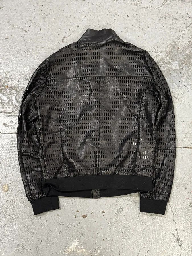 Emporio Armani AW2013 Emporio Armani Perforated Black Leather Bomber Jacket Size US M / EU 48-50 / 2 - 4 Thumbnail