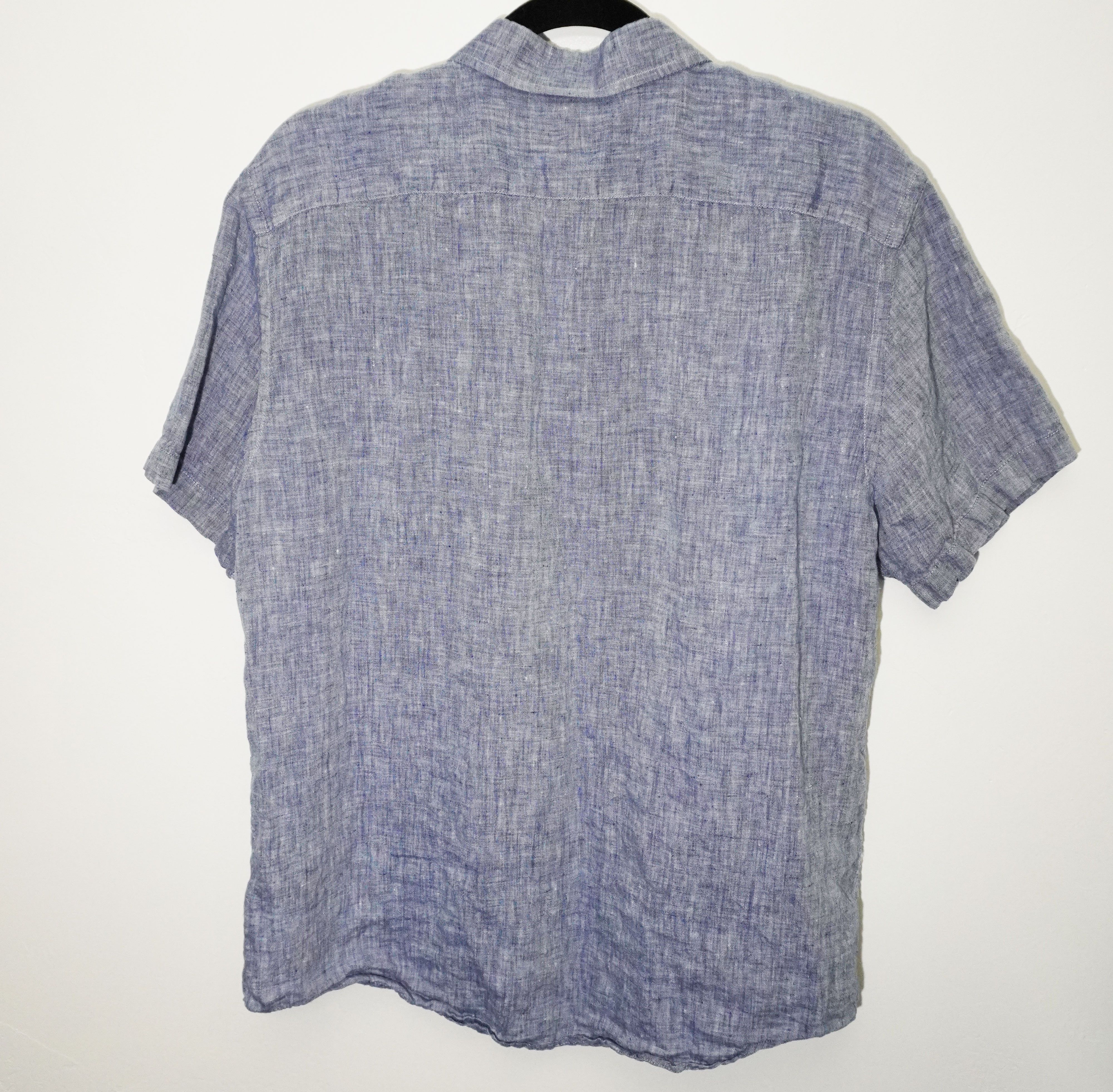 UNTUCKit UNTUCKit 100% Linen Chambray Blue Button Down Men's Large Size US L / EU 52-54 / 3 - 2 Thumbnail