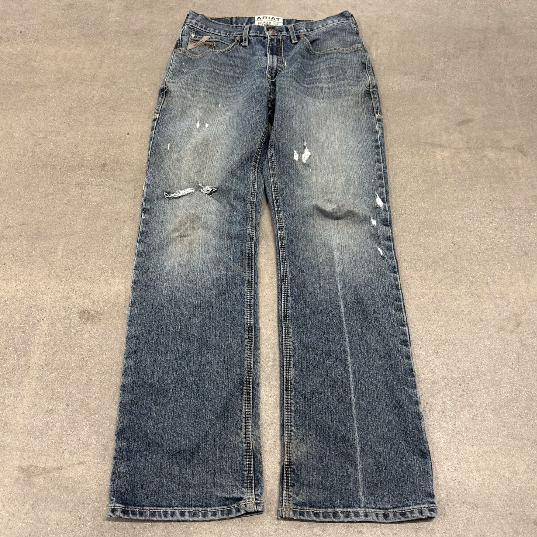 Ariat ARIAT Jeans 32X34 Mens Relaxed Boot Cut Blue Denim M4 Size US 32 / EU 48 - 2 Thumbnail