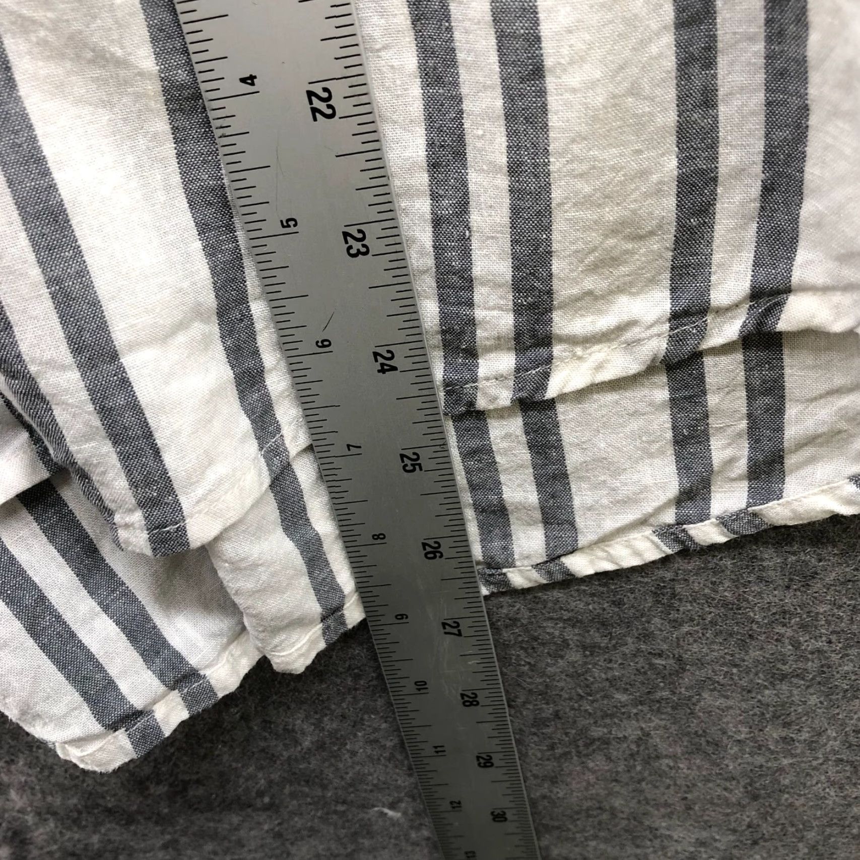 Vintage Jachs Girlfriend Shirt Womens S White Gray Striped Linen Cotton Short Sleeve Size S / US 4 / IT 40 - 7 Thumbnail