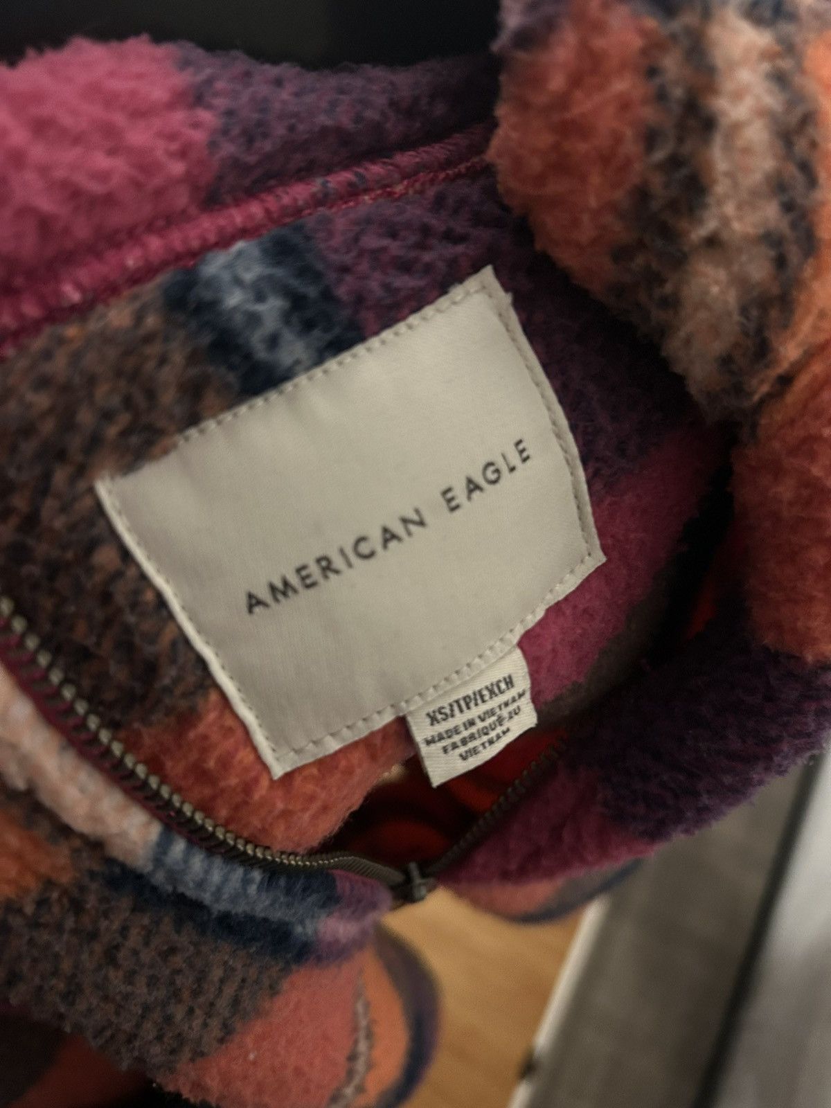 American Eagle Outfitters Soft Zip Up Plaid Fleece Size XS / US 0-2 / IT 36-38 - 4 Thumbnail