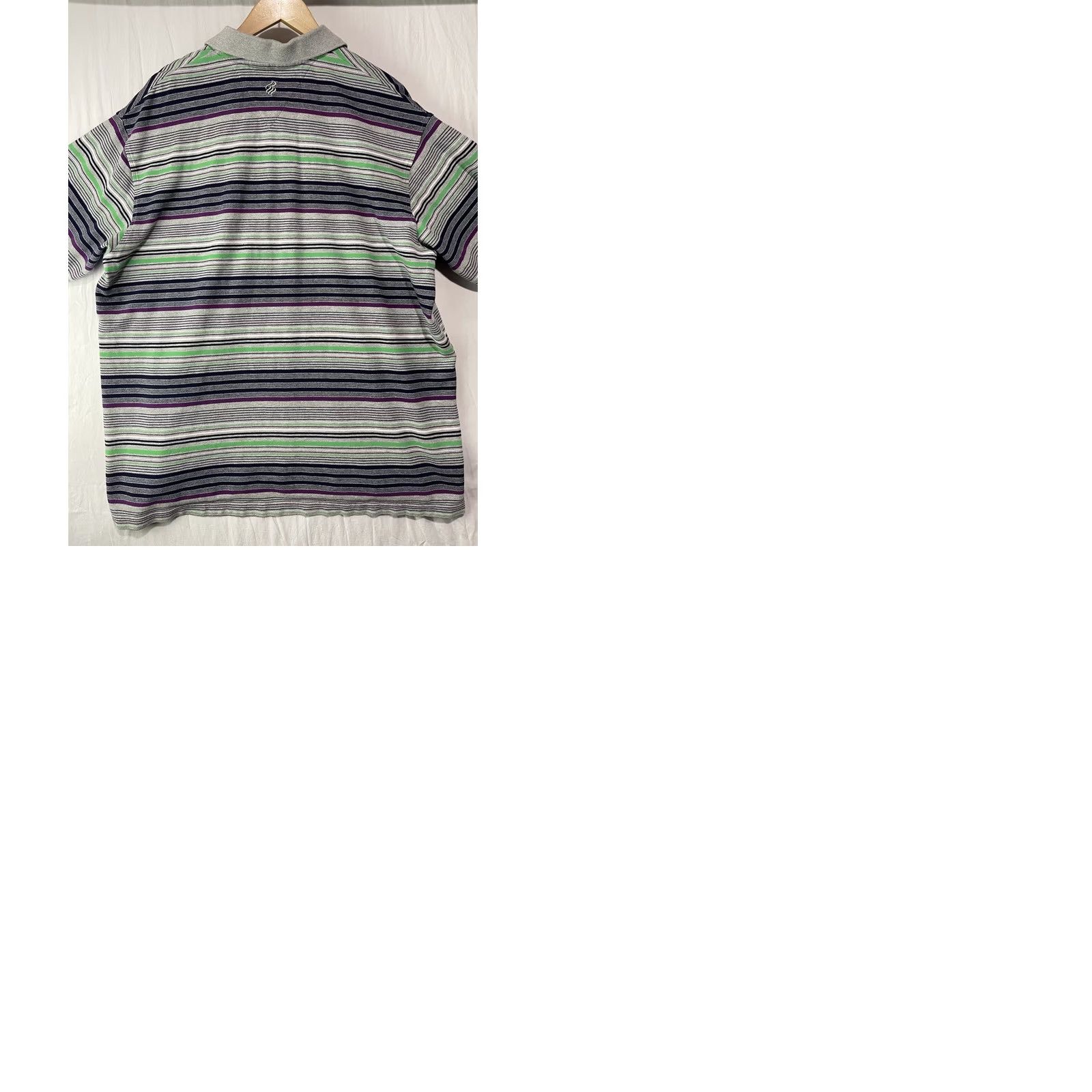 Rocawear VINTAGE Rocawear Polo Shirt Mens XL Gray Green Striped Collared Button Up Logos Polo XL Men Gray Rockawear striped collar logo polo Size US XL / EU 56 / 4 - 9 Thumbnail